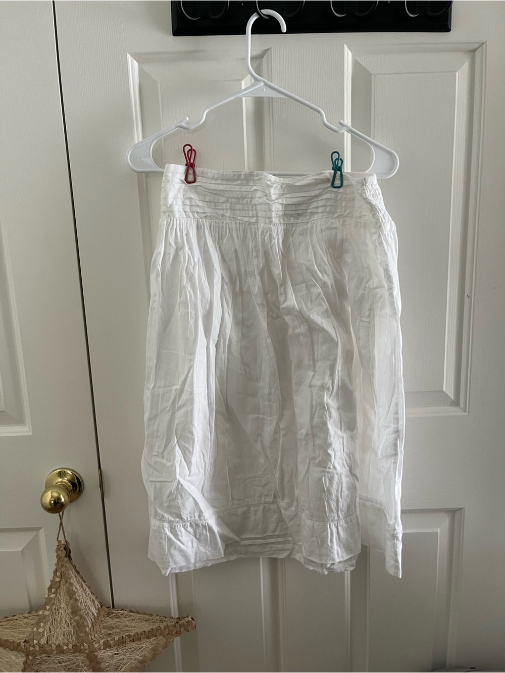 Studio West White Cotton Midi Skirt
